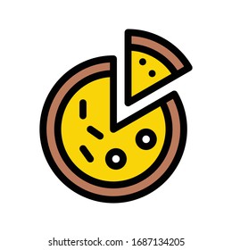 pizza vector flat color icon 