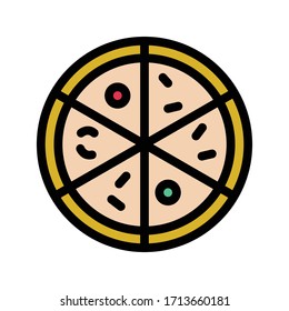 pizza vector flat color icon 