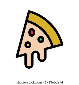 pizza vector flat color icon 