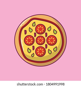 pizza vector flat color icon