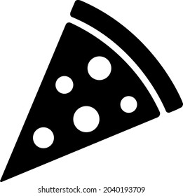 Pizza vector flat icon design for web and mobile. Black icon on white background.