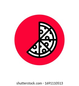 pizza vector food icon design on white background Perfect icon food,menu icon,sticker,etc