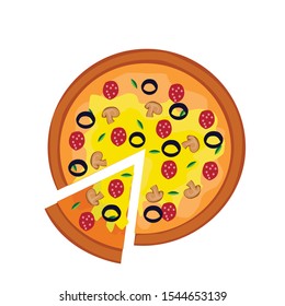 pizza vector food slice illustration 
