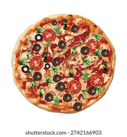 Pizza Vector, Free Pizza Vector, Free Tomato And Cherry Vector, Free Pizza Pic