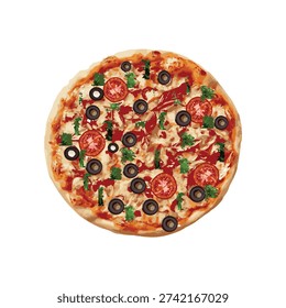 Pizza Vector, Free Pizza Vector, Free Tomato And Cherry Vector, Free Pizza Pic,Fired