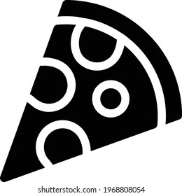 icono plano de glifo vector de pizza