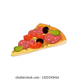 Pizza. Vector hand-drawn sketch