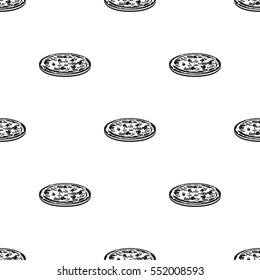 Pizza vector icon in black style for web