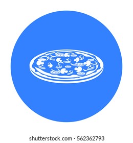 Pizza vector icon in black style for web