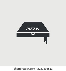 pizza vector icon pizza box with a piece