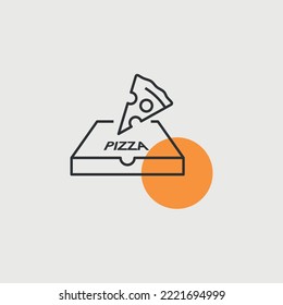 pizza vector icon pizza box with a piece