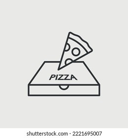 pizza vector icon pizza box with a piece