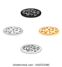 Pizza vector icon in cartoon,black style for web