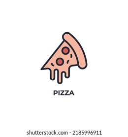 pizza vector icon. Colorful flat design vector illustration. Vector graphics