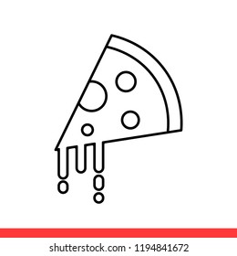 Pizza vector icon, fast food symbol. Simple, flat design for web or mobile app