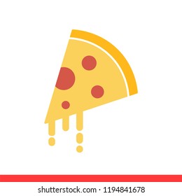 Pizza vector icon, fast food symbol. Simple, flat design for web or mobile app