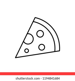 Pizza vector icon, fast food symbol. Simple, flat design for web or mobile app
