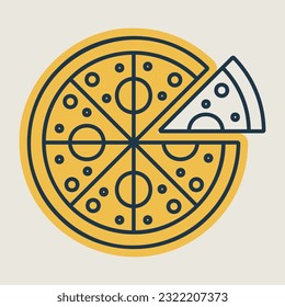 Icono vector de pizza. Señal de comida rápida. Símbolo gráfico para cocinar diseño de sitio web y aplicaciones, logotipo, aplicación, interfaz de usuario
