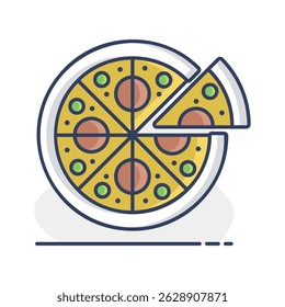 Pizza vector icon. Fast food sign. Graph symbol for cooking web site and apps design, logo, app, UI