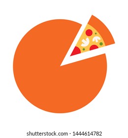 Pizza vector icon, flat illustration design