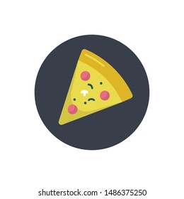 Pizza Vector Icon Flat Style Illustration.