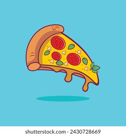 Icono de vector de pizza, diseño gráfico e ilustración