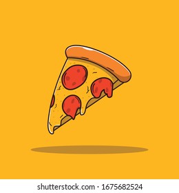 Pizza Vector Icon Illustration. Fast Food Collection. Food Icon Concept White Isolated. Flat Cartoon Style Suitable for Web Landing Page; Banner; Sticker; Background