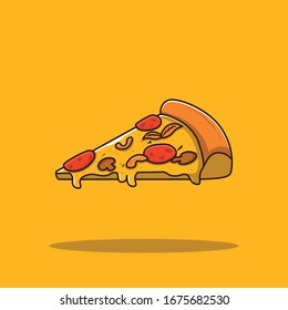 Pizza Vector Icon Illustration. Fast Food Collection. Food Icon Concept White Isolated. Flat Cartoon Style Suitable for Web Landing Page; Banner; Sticker; Background