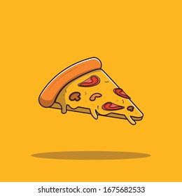 Pizza Vector Icon Illustration. Fast Food Collection. Food Icon Concept White Isolated. Flat Cartoon Style Suitable for Web Landing Page; Banner; Sticker; Background