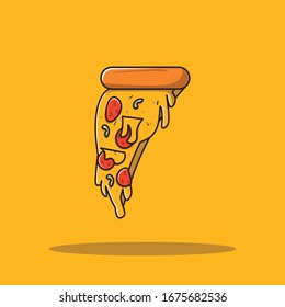 Pizza Vector Icon Illustration. Fast Food Collection. Food Icon Concept White Isolated. Flat Cartoon Style Suitable for Web Landing Page; Banner; Sticker; Background