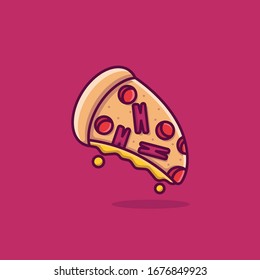 pizza Vector Icon Illustration. Fast Food Collection. food Cartoon Style Suitable for Web Landing Page, Banner, Sticker, Background.
