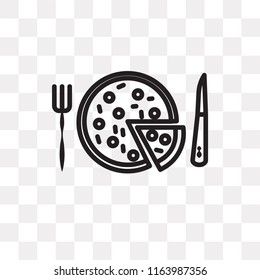 Pizza vector icon isolated on transparent background, Pizza logo concept