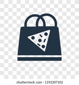 Pizza vector icon isolated on transparent background, Pizza transparency logo concept