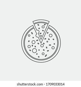 pizza vector icon italian full pizza icon