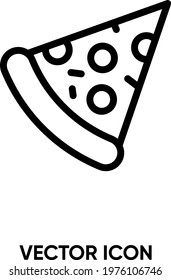 Pizza vector icon. Modern, simple flat vector illustration for website or mobile app. Pizza slime symbol, logo illustration. Pixel perfect vector graphics	