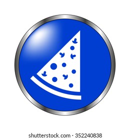 Pizza - vector icon on the blue button