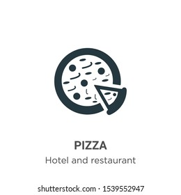 Pizza vector icon on white background. Flat vector pizza icon symbol sign from modern hotel and restaurant collection for mobile concept and web apps design.
