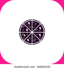 Pizza vector icon on white background.