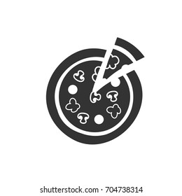 pizza, vector icon on white background