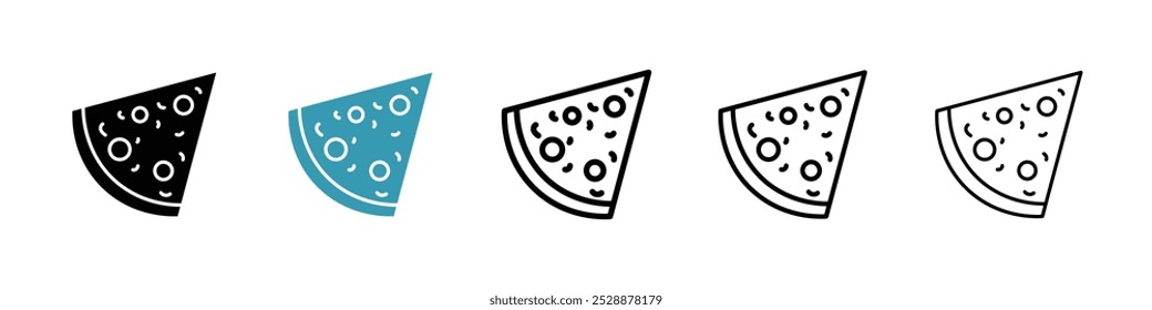 Icono de Vector de pizza en colores negro y azul.