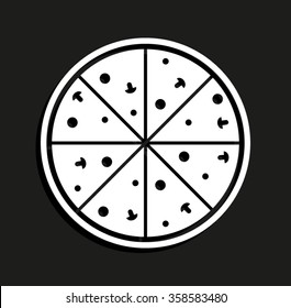 Pizza -  vector icon with shadow