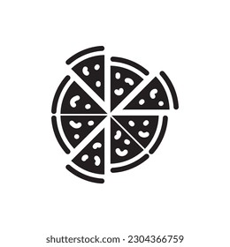 Pizza vector icon. Sliced Pizza flat sign design. Pizza symbol pictogram. UX UI icon