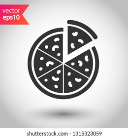 Pizza vector icon. Sliced Pizza sign. Pizza icon symbol