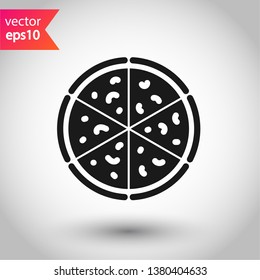 Pizza vector icon. Sliced Pizza sign. Pizza icon symbol