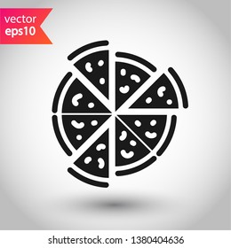 Pizza vector icon. Sliced Pizza sign. Pizza icon symbol