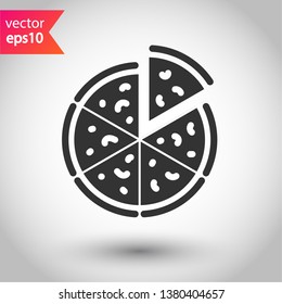 Pizza vector icon. Sliced Pizza sign. Pizza icon symbol