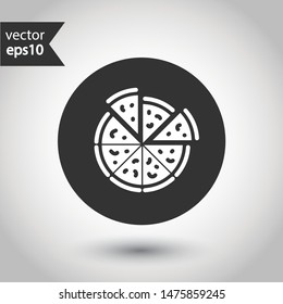 Pizza vector icon. Sliced Pizza sign. Pizza icon symbol. Round icon design