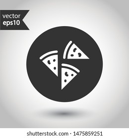 Pizza vector icon. Sliced Pizza sign. Pizza icon symbol. Round icon design