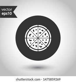 Pizza vector icon. Sliced Pizza sign. Pizza icon symbol. Round icon design