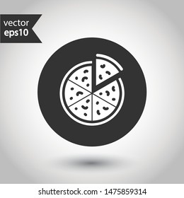 Pizza vector icon. Sliced Pizza sign. Pizza icon symbol. Round icon design